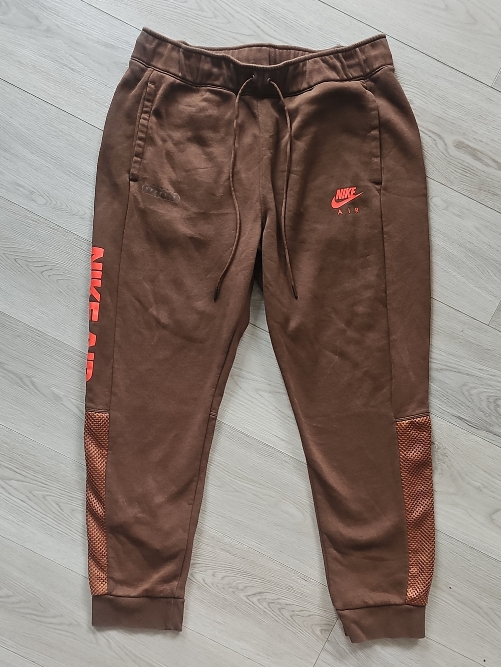 Nike Air Jogger Sweatpants Mesh Panels, Orange Lettering, XL